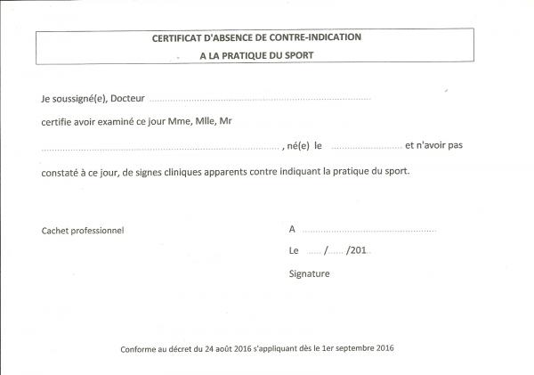 Certificat medical